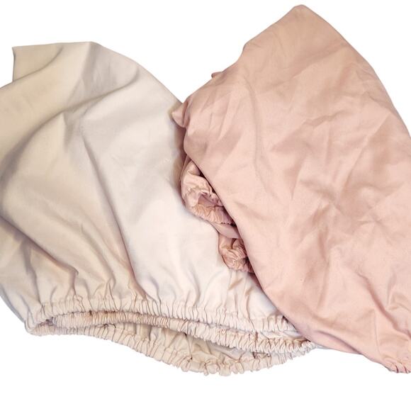 Pair of Two Dusty Pink Bassinet Covers, Brand New - Picture 1 of 4